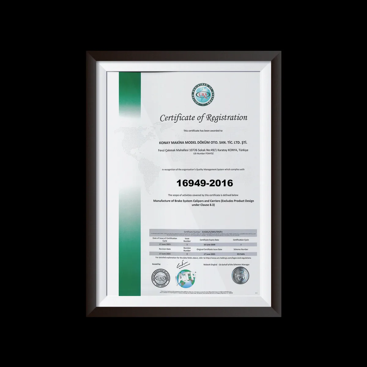 IATF 16949:2016 sertifikası